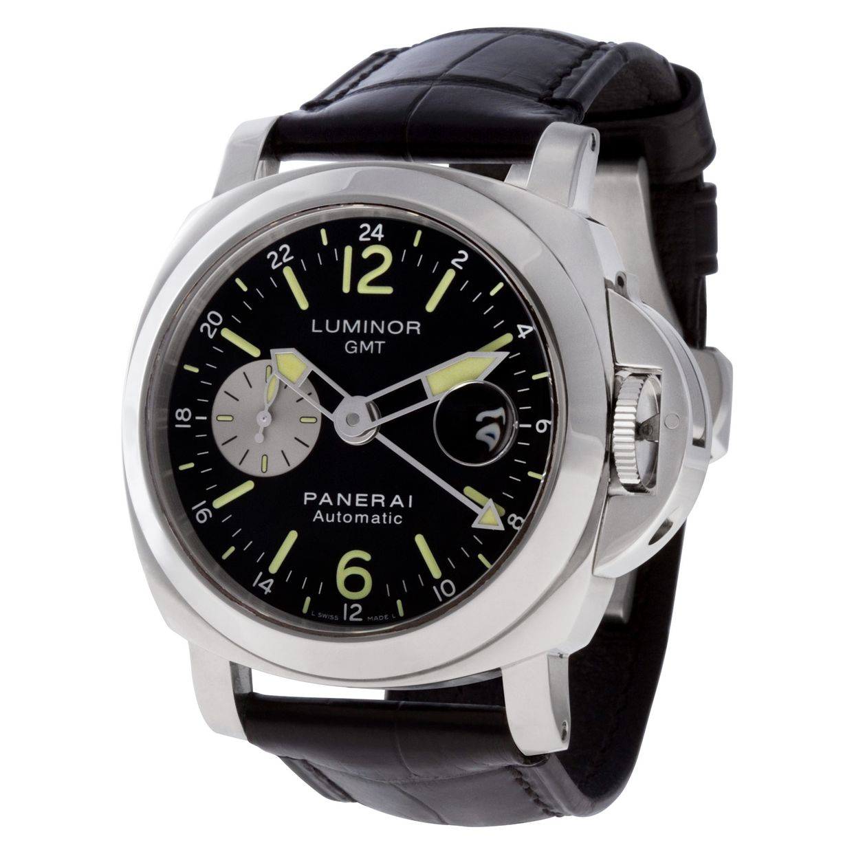 Pre-owned Panerai luminor GMT PAM 088 stainless steel 44mm