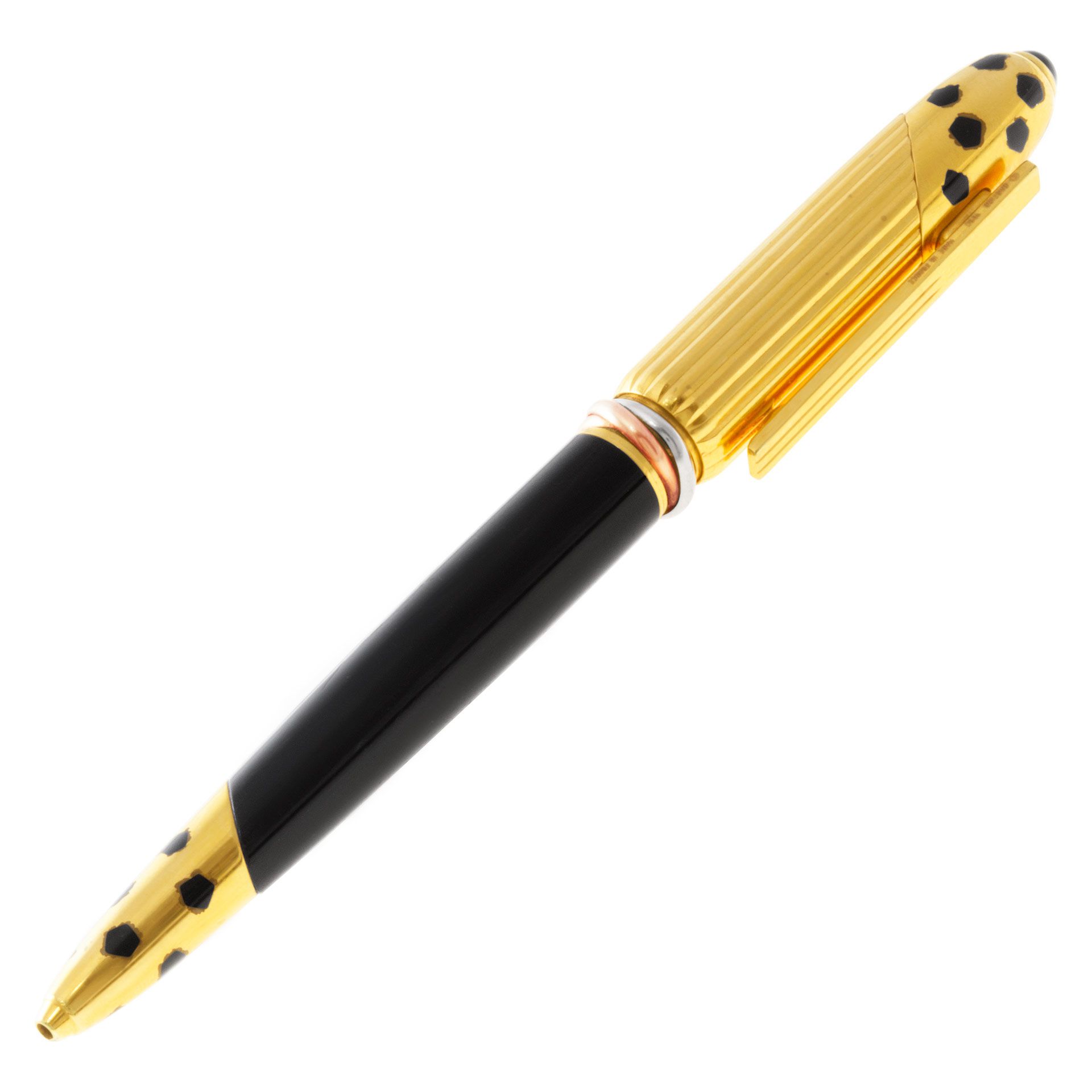 Panthere de Cartier 18k gold plated w/onyx cabochon cap ball