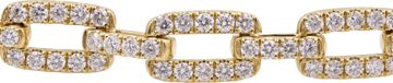 Paperclip link diamond bracelet in 18k yellow gold