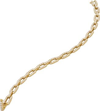 Paperclip link diamond bracelet in 18k yellow gold