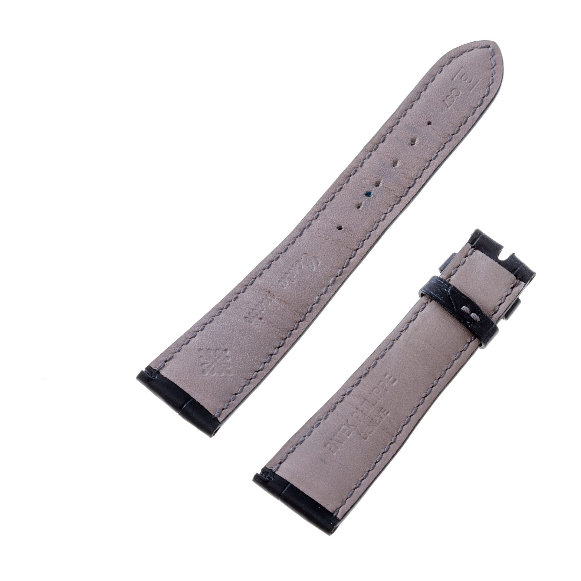 Patek Philippe Alligator strap in black (20 mm x 16mm) | Gray & Sons
