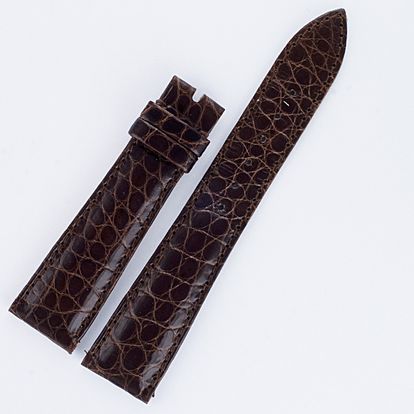Bracelet Crocodile Marron Pour Montre Patek Philippe - 19mm X 16mm, Occasion Jamais Porté, Exposition Seulement