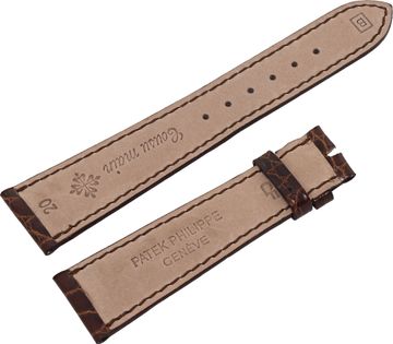Patek Philippe brown shinny crocodile strap 20mm x 16mm