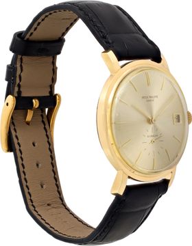 Patek Philippe Calatrava in 18k yellow gold with a cream dial with sub seconds