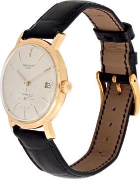Patek Philippe Calatrava in 18k yellow gold with a cream dial with sub seconds