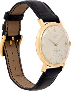 Patek Philippe Calatrava in 18k yellow gold with a cream dial with sub seconds