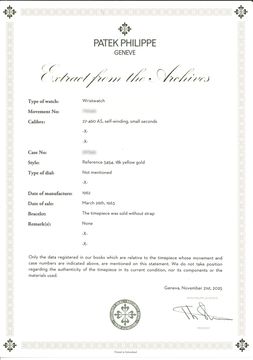 Patek Philippe Calatrava 3454 18k Yellow Gold Cream dial 35mm Automatic watch