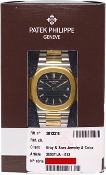 Patek Philippe Nautilus 3800 18k & steel 37.5mm auto watch