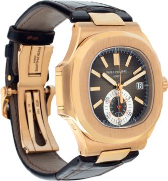 Patek Philippe Nautilus 5980r-001 18k rose gold 38.5mm auto watch