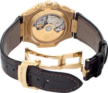 Patek Philippe Nautilus 5980r-001 18k rose gold 38.5mm auto watch