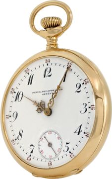 Patek Philippe pocket watch 276640    18k Yellow Gold    White dial 45mm    Manu