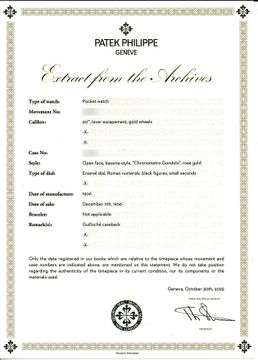 Patek Philippe pocket watch "Chronometro Gondolo" xxx 18k rose gold White dial 5