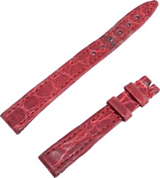 Patek Philippe red crocodile strap (12mm x 10mm) Long side 3.75" inches Short side: 2.5" inches