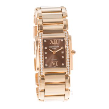 Patek Philippe Twenty~4 4910/11R-010 Rose Gold Brown dial 25x30mm Quartz