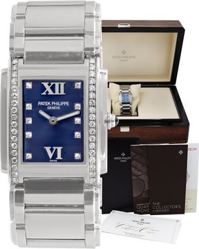 Patek Philippe Twenty 4 4910/10A-012 Stainless Steel Blue dial 25mm Quartz watch Patek Philippe Twenty 4 25mm 4910/10A-012 Ladies Watch Collection