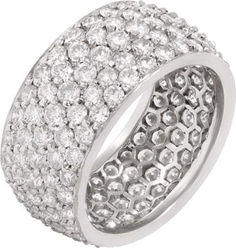 Pave Diamond eternity band in 18k white gold