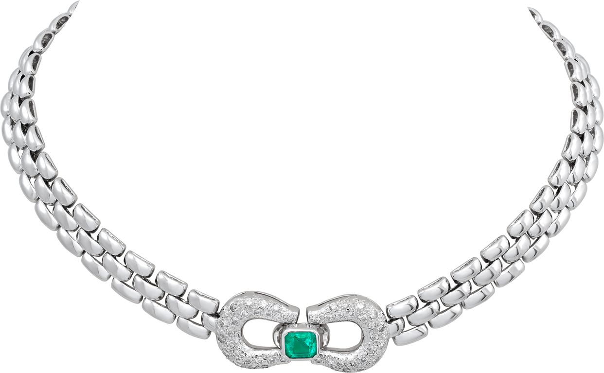 Horseshoe Pave Necklace - Gold main image 1
