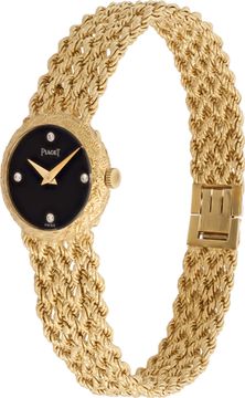 Piaget Vintage 4152 E 21 18k Yellow Gold Black dial mm Manual watch