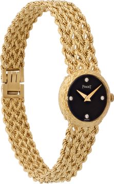 Piaget Vintage 4152 E 21 18k Yellow Gold Black dial mm Manual watch