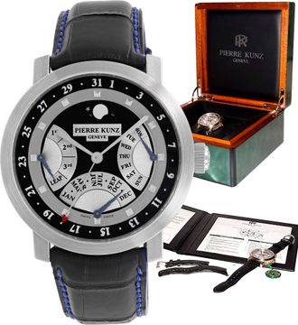 Pierre Kunz Grande Complication Moon G008 QPRI 18k White Gold Perpetual Calendar Pierre Kunz Grande Complication 44mm G008 QPRI Mens Watch Collection