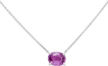 Pink-purple sapphire solitair pendant set in platinum. Sapp. approx. 2.00ct Necklace Collection