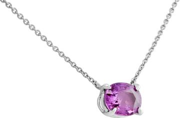 Pink-purple sapphire solitair pendant set in platinum. Sapp. approx. 2.00ct