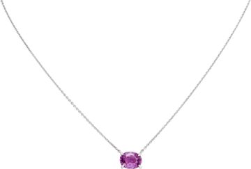 Pink-purple sapphire solitair pendant set in platinum. Sapp. approx. 2.00ct