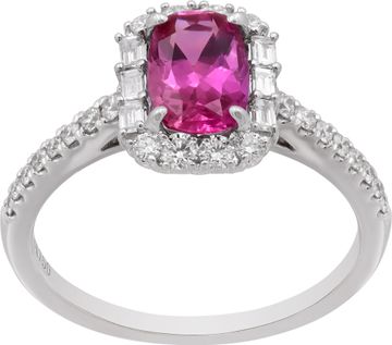 Pink sapphire and diamond ring in 18k white gold Pink sapphire and diamond ring in 18k white gold Ring Collection