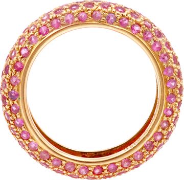 Pink sapphire Eternity band mounted in 18k rose gold