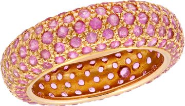Pink sapphire Eternity band mounted in 18k rose gold