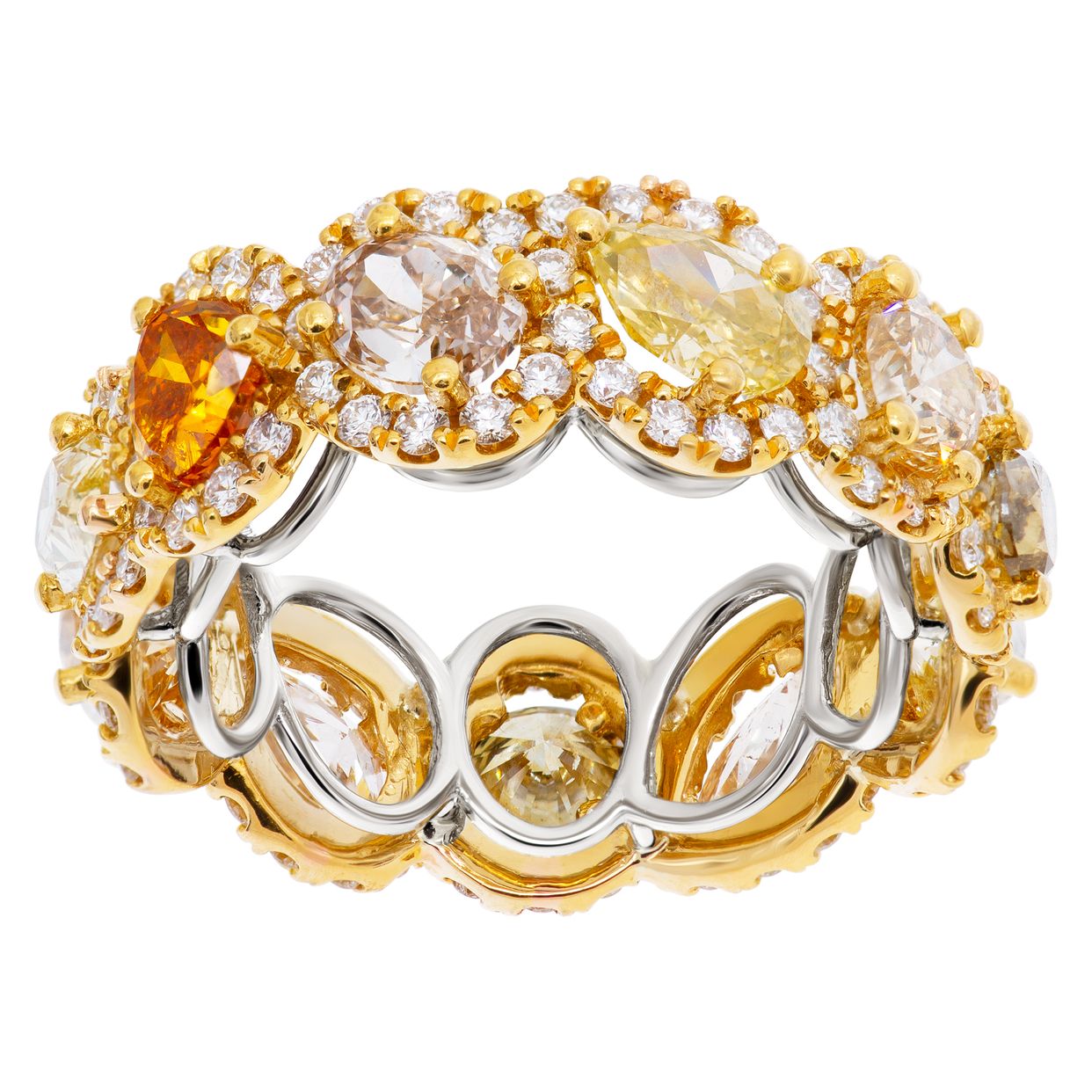 Platinum & 22k gold diamond eternity band | Gray & Sons Jewelers