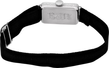 Platinum cocktail watch with diamonds and blue sapphires