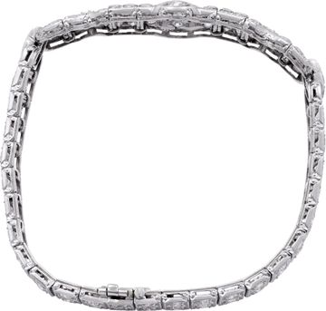 Platinum diamond and emerald bracelet