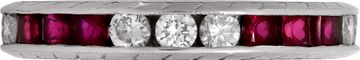 Platinum eternity band with rubies and diamonds