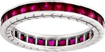 Platinum Ruby Eternity ring. Size 6.75 Ring Collection