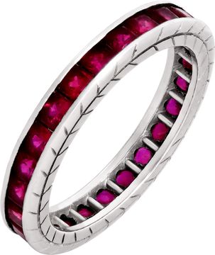 Platinum Ruby Eternity ring. Size 6.75