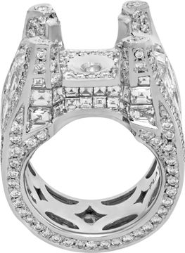 Platinum setting with round and princess cut diamonds approx. 22 carats