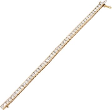 Princess-cut diamond line bracelet in 14k yellow gold 12 carats
