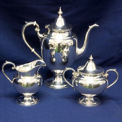 GORHAM。DOLLAR STEAMSHIP LINES。 食器、ボウル。骨董 1903-4 Three-Piece American Gorham Art Nouveau Sterling