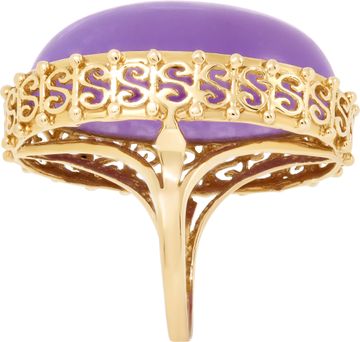 Purple Jade Cabochon Ring in 14k yellow gold