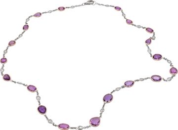Purple Sapphire Necklace in platinum