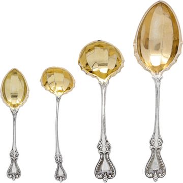 Reed & Barton Burgundy 8 piece place setting for 12 plus serving pieces (including a set of Towle Old Colonial serving pieces). 114 pieces total