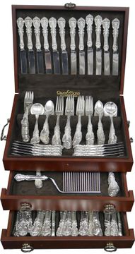 Reed and Barton Burgundy Sterling Silver Flatware Set Service for 18 people