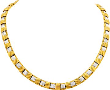 Roberto Coin Appassionate necklace in 18k yellow and white gold and pave set diamonds Necklace Collection