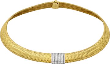 Roberto Coin choker weave necklace in 18k yellow gold