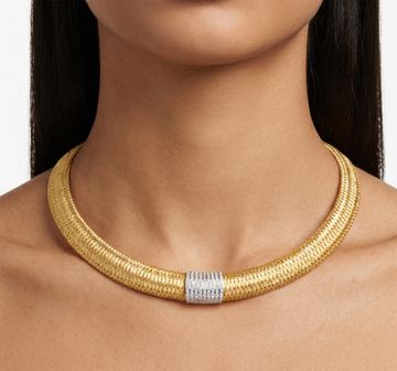 Roberto Coin choker weave necklace in 18k yellow gold
