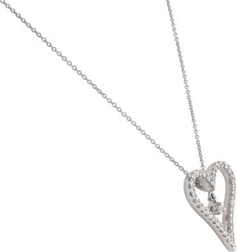 Roberto Coin diamond heart necklace in 18k white gold
