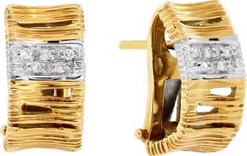 Roberto Coin Elefantino collection earrings in 18k yellow gold with diamonds