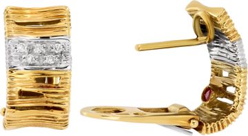 Roberto Coin Elefantino collection earrings in 18k yellow gold with diamonds