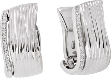 Roberto Coin Elephant Hoop 18k white gold earrings with diamonds Roberto Coin Elephant Hoop 18k white gold earrings with diamonds Earring Collection